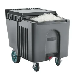 VEVOR Commercial Ice Bin, 125 lbs Portable Ice Caddy, 31.5 x 22.8 x 29 inch Insulated Ice Carrier with 4 Wheels and Flip Lid, Large Ice Bin for Catering, Kitchens, Bistros, Restaurants, and Bars