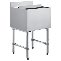 VEVOR Commercial Ice Bin, 49.4 Qt Max Capacity, 18 x 18 x 33 Inch Stainless Steel Ice Chest with Sliding Lid and Bottle Holders, Cooler Cart Cocktail Unit for Bar Restaurant Pub, NSF Certified