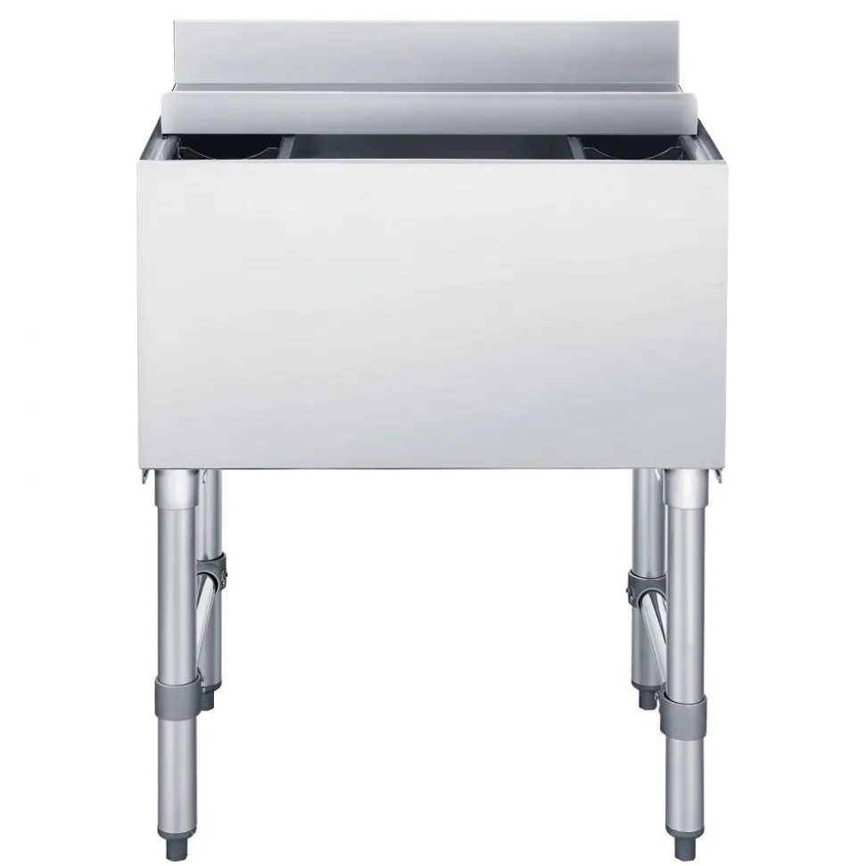 VEVOR Commercial Ice Bin, 82.9 Qt Max Capacity, 30 x 19 x 33 Inch Stainless Steel Ice Chest with Sliding Lid and Bottle Holders, Cooler Cart Cocktail Unit for Bar Restaurant Pub, NSF Certified