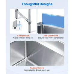 VEVOR Commercial Ice Bin, 137.4 Qt Max Capacity, 48 x 19 x 33 Inch Stainless Steel Ice Chest with Sliding Lid and Bottle Holders, Cooler Cart Cocktail Unit for Bar Restaurant Pub, NSF Certified