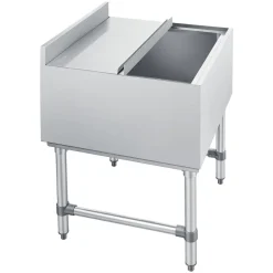 VEVOR Commercial Ice Bin, 79.9 Qt Max Capacity, 24 x 24 x 33 Inch Stainless Steel Ice Chest with Sliding Lid, 24H Long-Lasting Insulation, Cooler Cart Cocktail Unit for Bar Restaurant Pub, NSF