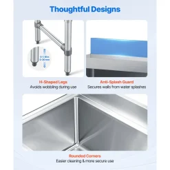 VEVOR Commercial Ice Bin, 79.9 Qt Max Capacity, 24 x 24 x 33 Inch Stainless Steel Ice Chest with Sliding Lid, 24H Long-Lasting Insulation, Cooler Cart Cocktail Unit for Bar Restaurant Pub, NSF