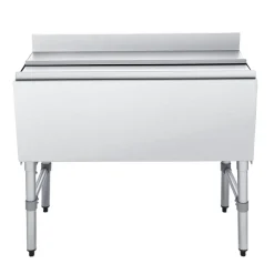 VEVOR Commercial Ice Bin, 100.7 Qt Max Capacity, 36 x 19 x 33 Inch Stainless Steel Ice Chest with Sliding Lid and Bottle Holders, Cooler Cart Cocktail Unit for Bar Restaurant Pub, NSF Certified