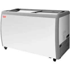 VEVOR Commercial Ice Cream Display Case, 5.4 Cu.ft Chest Freezer, -19 to 3℉ Temp Adjustable Mobile Top Deep Freezer with 2 Wire Baskets, 2 Sliding Glass Doors, Locking Casters & LED Strip Lighting