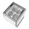 VEVOR Commercial Ice Cream Display Case, 5.6 Cu.ft Chest Freezer, Restaurant Gelato Dipping Cabinet Top Deep Freezer with Locking Casters, Sliding Glass Door, LED Lighting, Hold 4 Ice Cream Tubs