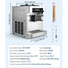 VEVOR Commercial Ice Cream Machine, 20-28L/H Yield, 2200W 3-Flavor Countertop Soft Serve Ice Cream Maker with 2 x 6L Hoppers & Built-In Puffing Pump, Pre-Cooling Low-Mix Alert for Snack Dessert Shops