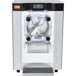 VEVOR Commercial Ice Cream Machine, 12 L/H Yield, 1713W Single Flavor Countertop Hard Serve Ice Cream Maker, 4.5L Stainless Steel Cylinder, LED Panel Auto Clean Pre-cooling, for Restaurant Snack Bars