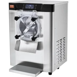 VEVOR Commercial Ice Cream Machine, 12 L/H Yield, 1713W Single Flavor Countertop Hard Serve Ice Cream Maker, 4.5L Stainless Steel Cylinder, LED Panel Auto Clean Pre-cooling, for Restaurant Snack Bars