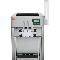VEVOR Commercial Ice Cream Machine, 10.6 QT/H Yield, 1000W Single Flavor Countertop Soft Serve Ice Cream Maker, with 4L Hopper 1.6L Cylinder, LCD Panel Auto Clean Pre-cooling, for Restaurant Snack Bar