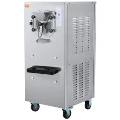 VEVOR Commercial Ice Cream Machine, 20-25L/H Yield, 2400W 1-Flavor Hard Serve Ice Cream Maker, 8L Stainless Steel Cylinder, Digital Display Auto Clean Adjustable Hardness, for Restaurant Snack Bars