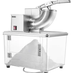 VEVOR Commercial Ice Crusher 661LBS/H, 350W Electric Snow Cone Machine with 4 Blades, 2000RPM Stainless Steel Shaved Ice Machine with 11 Gal Crushed-Ice Box, for Family Restaurants Bars, Silver