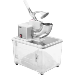 VEVOR Commercial Ice Crusher 661LBS/H, 350W Electric Snow Cone Machine with 4 Blades, 1400RPM Stainless Steel Shaved Ice Machine with 11 Gal Crushed-Ice Box, for Family Restaurants Bars, White