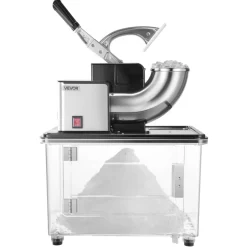 VEVOR Commercial Ice Crusher 661LBS/H, 350W Electric Snow Cone Machine with 4 Blades, 2000RPM Stainless Steel Shaved Ice Machine with 11 Gal Crushed-Ice Box, for Family Restaurants Bars, Black