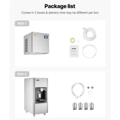 VEVOR Commercial Ice Maker, 400 Lbs/Day Ice Maker Machine, 180 Lbs Large Ice Storage Bin with 20 Lbs/Min Automatic Ice Dispensing, Self-Cleaning Ice Machine with Touchscreen for Bar, Cafe, Restaurant