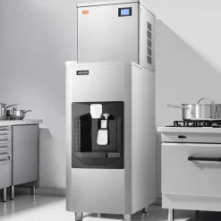 VEVOR Commercial Ice Maker, 550 Lbs/Day Ice Maker Machine, 180 Lbs Large Ice Storage Bin with 20 Lbs/Min Automatic Ice Dispensing, Self-Cleaning Ice Machine with Touchscreen for Bar, Cafe, Restaurant
