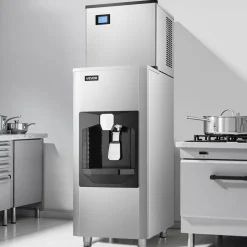 VEVOR Commercial Ice Maker, 440 Lbs/Day Ice Maker Machine, 180 Lbs Large Ice Storage Bin with 20 Lbs/Min Automatic Ice Dispensing, Self-Cleaning Ice Machine with Touchscreen for Bar, Cafe, Restaurant
