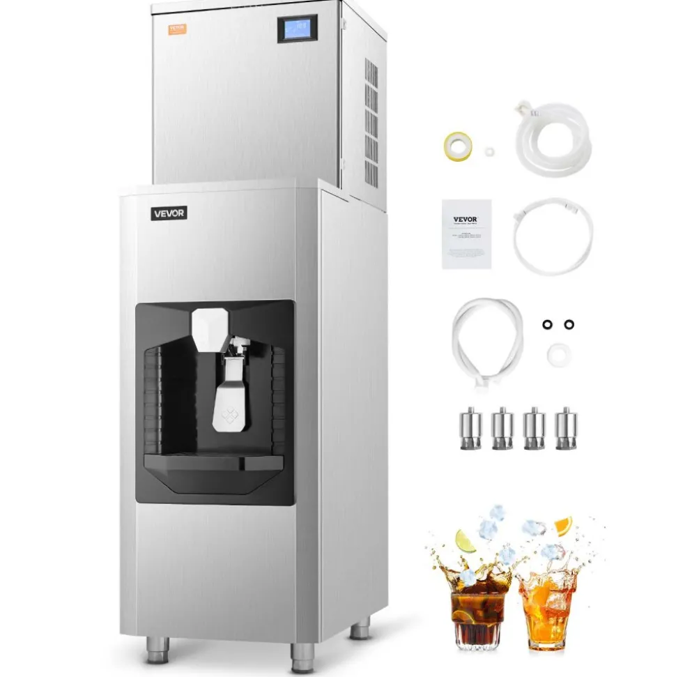 VEVOR Commercial Ice Maker, 360 Lbs/Day Ice Maker Machine, 180 Lbs Large Ice Storage Bin with 20 Lbs/Min Automatic Ice Dispensing, Self-Cleaning Ice Machine with Touchscreen for Bar, Cafe, Restaurant