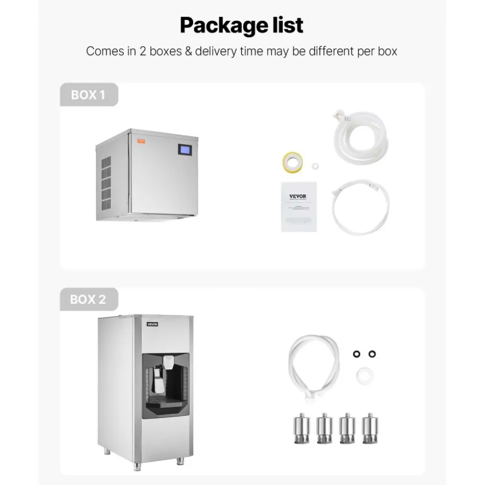 VEVOR Commercial Ice Maker, 360 Lbs/Day Ice Maker Machine, 180 Lbs Large Ice Storage Bin with 20 Lbs/Min Automatic Ice Dispensing, Self-Cleaning Ice Machine with Touchscreen for Bar, Cafe, Restaurant