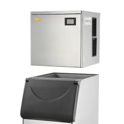 VEVOR Commercial Ice Maker, 550LBS/24H Ice Making Machine with 330.7LBS Large Storage Bin, 1000W Auto Self-Cleaning Ice Maker Machine ith 3.5-inch LED Screen for Business Bar Cafe Restaurant