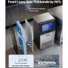 VEVOR Commercial Ice Maker Machine with Pump, 130Lbs/24H with 33Lbs Storage, 45 Cubes per Cycle, Freestanding & Under Counter Ice Maker with LED Display & Self-Cleaning, for Home Bar Restaurant