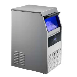 VEVOR Commercial Ice Maker Machine with Pump, 130 lbs/24h with 30 lbs Storage Capacity, Built-in/Freestanding/Under Counter, Stainless Steel Ice Maker with LED Display & Self-Cleaning, for Home Bar