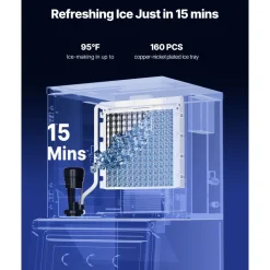 VEVOR Commercial Ice Maker Machine - Head, 800 Lbs/Day Stainless Steel Ice Machine with Scheduled Ice-Making, Self-Cleaning, Adjustable Thickness, Ideal for Restaurant Bar Cafe Hotel - Head Only