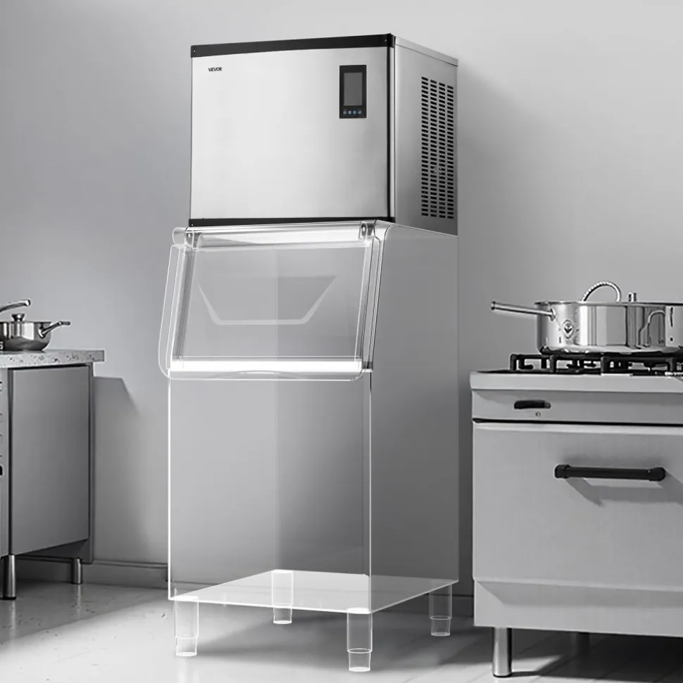 VEVOR Commercial Ice Maker Machine - Head, 1000 Lbs/Day Stainless Steel Ice Machine with Scheduled Ice-Making, Self-Cleaning, Adjustable Thickness, Ideal for Restaurant Bar Cafe Hotel - Head Only