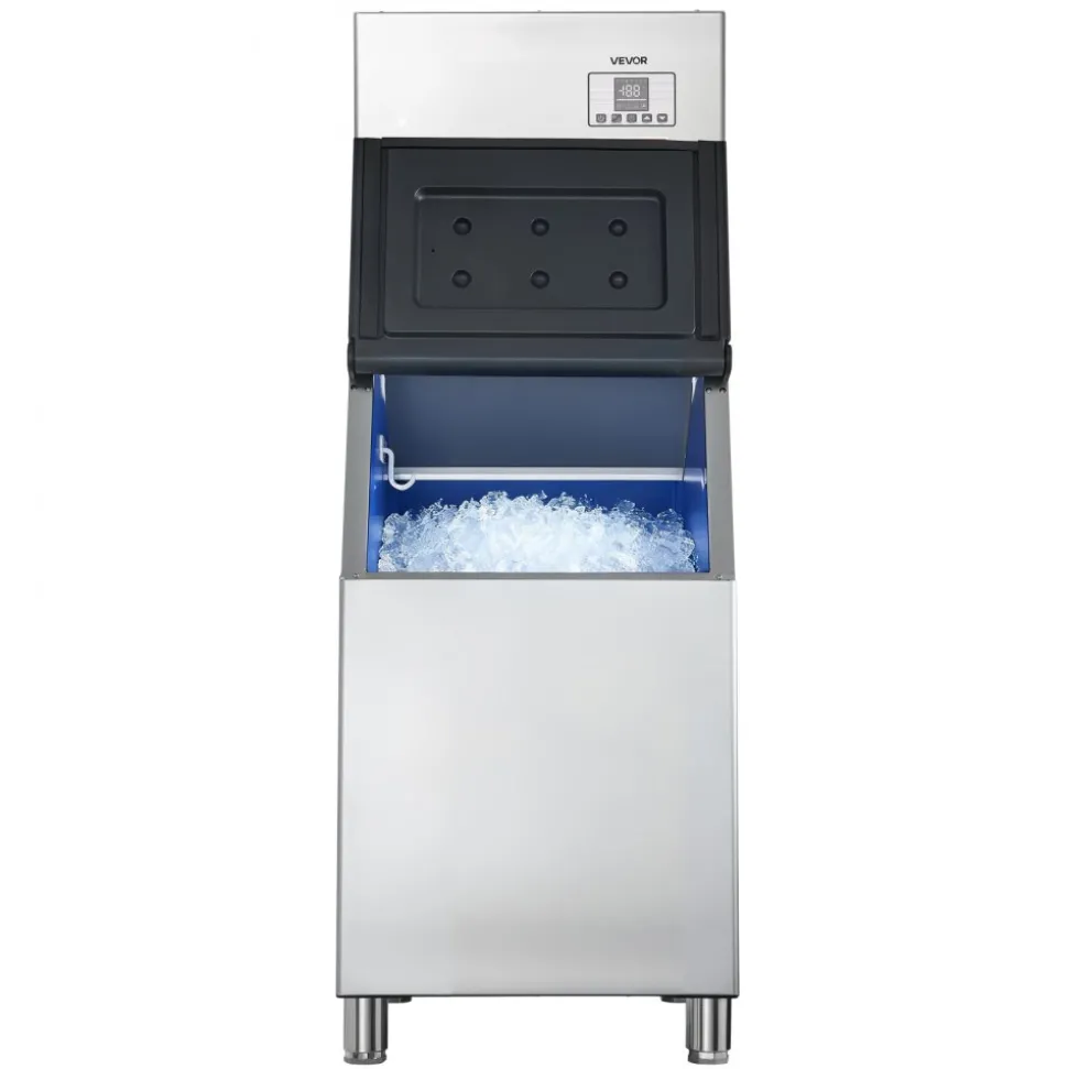 VEVOR Commercial Ice Maker Machine, 550LBS/24H Ice-Making Machine with 300LBS Stainless Steel Storage Bin, Auto Self-Cleaning Ice Maker with Touchscreen for Bar Cafe Restaurant Business Commercial