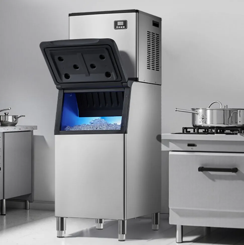 VEVOR Commercial Ice Maker Machine, 400LBS/24H Ice Making Machine with 250LBS Large Storage Bin, Auto Self-Cleaning Ice Maker Machine with Touchscreen for Bar Cafe Restaurant Business Commercial
