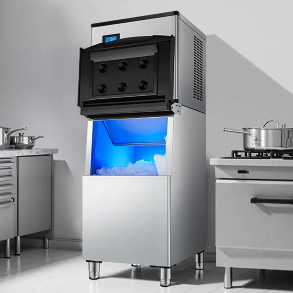 VEVOR Commercial Ice Maker Machine, 500LBS/24H Ice Making Machine with 250LBS Large Storage Bin, Auto Self-Cleaning Ice Maker Machine with Touchscreen for Bar Cafe Restaurant Business Commercial