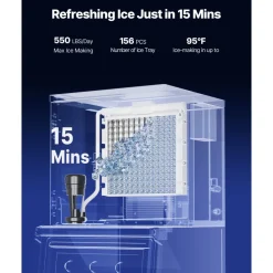 VEVOR Commercial Ice Maker Machine, 800LBS/24H Ice Making Machine with 500LBS Large Storage Bin, Auto Self-Cleaning Ice Maker Machine with Touchscreen for Bar Cafe Restaurant Business Commercial