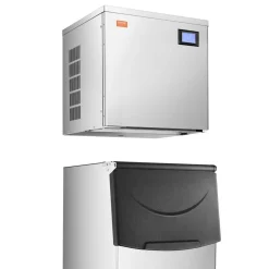 VEVOR Commercial Ice Maker Machine, 800LBS/24H Ice Making Machine with 500LBS Large Storage Bin, Auto Self-Cleaning Ice Maker Machine with Touchscreen for Bar Cafe Restaurant Business Commercial