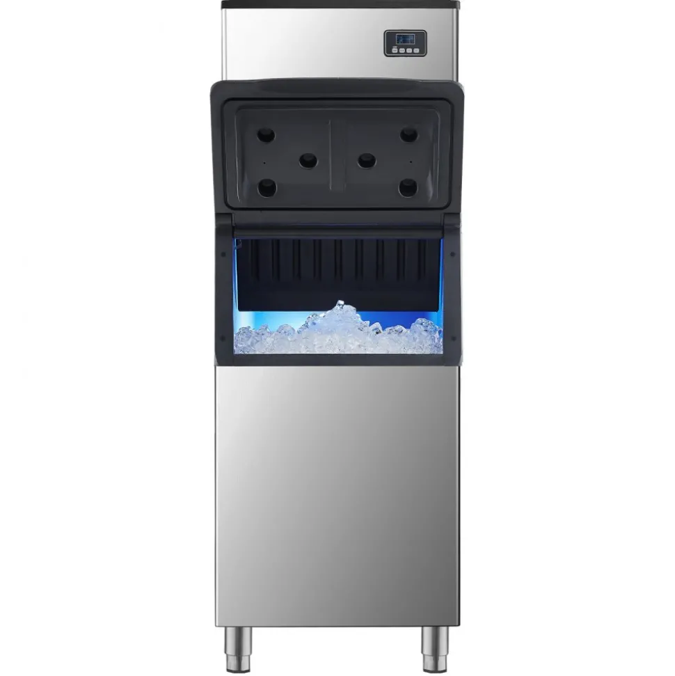 VEVOR Commercial Ice Maker Machine, 500LBS/24H Ice-Making Machine with 300LBS Large Storage Bin, Auto Self-Cleaning Ice Maker with Touchscreen for Bar Cafe Restaurant Business Commercial