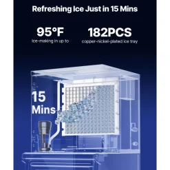 VEVOR Commercial Ice Maker Machine - Head, 450 Lbs/Day Stainless Steel Ice Machine with Scheduled Ice-Making, Self-Cleaning, Adjustable Thickness, Ideal for Restaurant Bar Cafe Hotel - Head Only