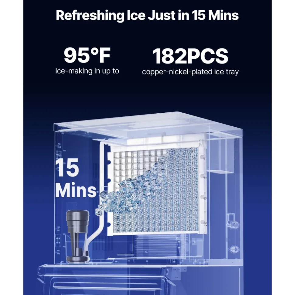 VEVOR Commercial Ice Maker Machine - Head, 450 Lbs/Day Stainless Steel Ice Machine with Scheduled Ice-Making, Self-Cleaning, Adjustable Thickness, Ideal for Restaurant Bar Cafe Hotel - Head Only