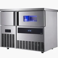 VEVOR Commercial Ice Maker Machine, 330 lbs/24H Stainless Steel Ice Machine with Worktop, 88 lbs Storage & 144 Cubes/Cycle, Self-Cleaning Freestanding Ice-Making for Home Bar Office Restaurant Kitchen