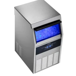 VEVOR Commercial Ice Maker Machine, 160 lbs/24h with 30 lbs Storage Capacity, Built-in/Freestanding/Under Counter, Stainless Steel Ice Maker with LED Display & Self-Cleaning, for Home Bar Restaurant