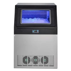 VEVOR Commercial Ice Maker Machine, 150 lbs/24h with 30 lbs Storage Capacity, Built-in/Freestanding/Under Counter, Stainless Steel Ice Maker with LED Display & Self-Cleaning, for Home Bar Restaurant
