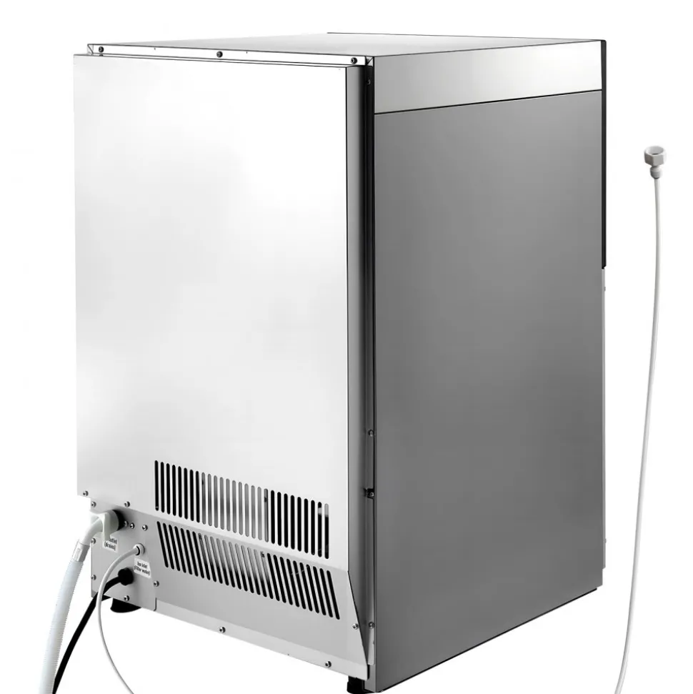VEVOR Commercial Ice Maker Machine, 200 lbs/24h with 50 lbs Storage Capacity, Built-in/Freestanding/Under Counter, Stainless Steel Ice Maker with LED Display & Self-Cleaning, for Home Bar Restaurant