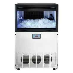 VEVOR Commercial Ice Maker Machine, 200 lbs/24h with 50 lbs Storage Capacity, Built-in/Freestanding/Under Counter, Stainless Steel Ice Maker with LED Display & Self-Cleaning, for Home Bar Restaurant