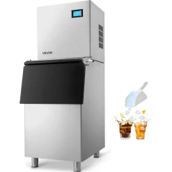VEVOR Commercial Ice Maker Machine, 800LBS/24H Ice-Making Machine with 300LBS Stainless Steel Storage Bin, Auto Self-Cleaning Ice Maker with Touchscreen for Bar Cafe Restaurant Business Commercial