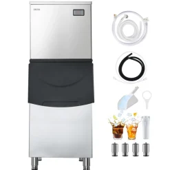 VEVOR Commercial Ice Maker Machine - Head, 360 Lbs/Day Stainless Steel Ice Machine with Self-Cleaning, 156 PCS Ice Tray, Adjustable Thickness, Ideal for Restaurant Bar Cafe Hotel - Head Only