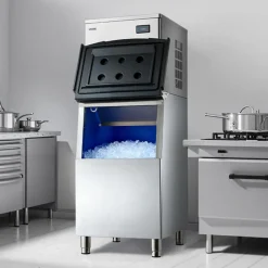 VEVOR Commercial Ice Maker Machine, 450LBS/24H Ice-Making Machine with 250LBS Stainless Steel Storage Bin, Auto Self-Cleaning Ice Maker with Touchscreen for Bar Cafe Restaurant Business Commercial