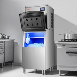 VEVOR Commercial Ice Maker Machine, 360LBS/24H Ice Making Machine with 250LBS Large Storage Bin, Auto Self-Cleaning Ice Maker Machine with Touchscreen for Bar Cafe Restaurant Business Commercial