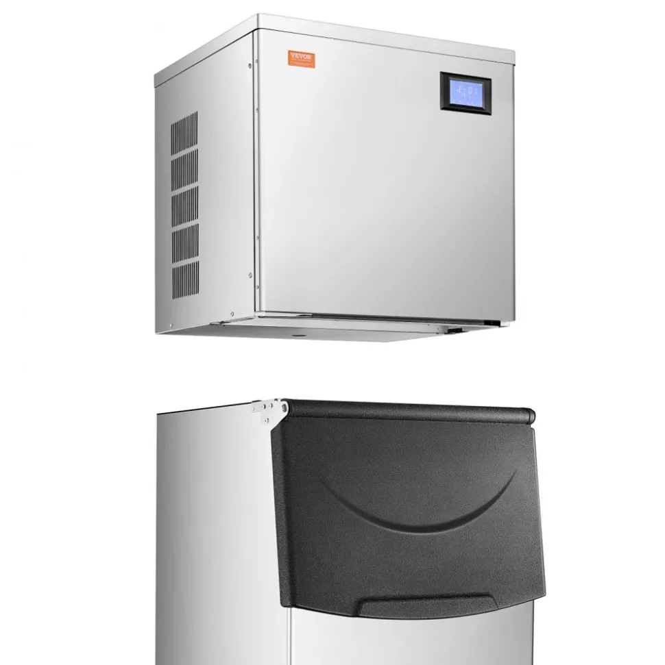 VEVOR Commercial Ice Maker Machine, 360LBS/24H Ice Making Machine with 250LBS Large Storage Bin, Auto Self-Cleaning Ice Maker Machine with Touchscreen for Bar Cafe Restaurant Business Commercial
