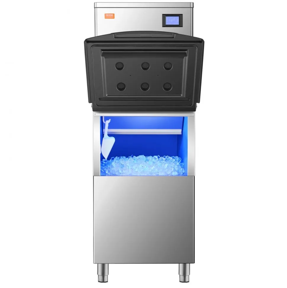 VEVOR Commercial Ice Maker Machine, 360LBS/24H Ice Making Machine with 250LBS Large Storage Bin, Auto Self-Cleaning Ice Maker Machine with Touchscreen for Bar Cafe Restaurant Business Commercial