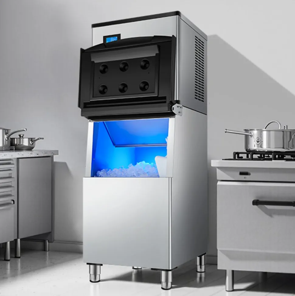VEVOR Commercial Ice Maker Machine, 300LBS/24H Ice Making Machine with 250LBS Large Storage Bin, Auto Self-Cleaning Ice Maker Machine with Touchscreen for Bar Cafe Restaurant Business Commercial