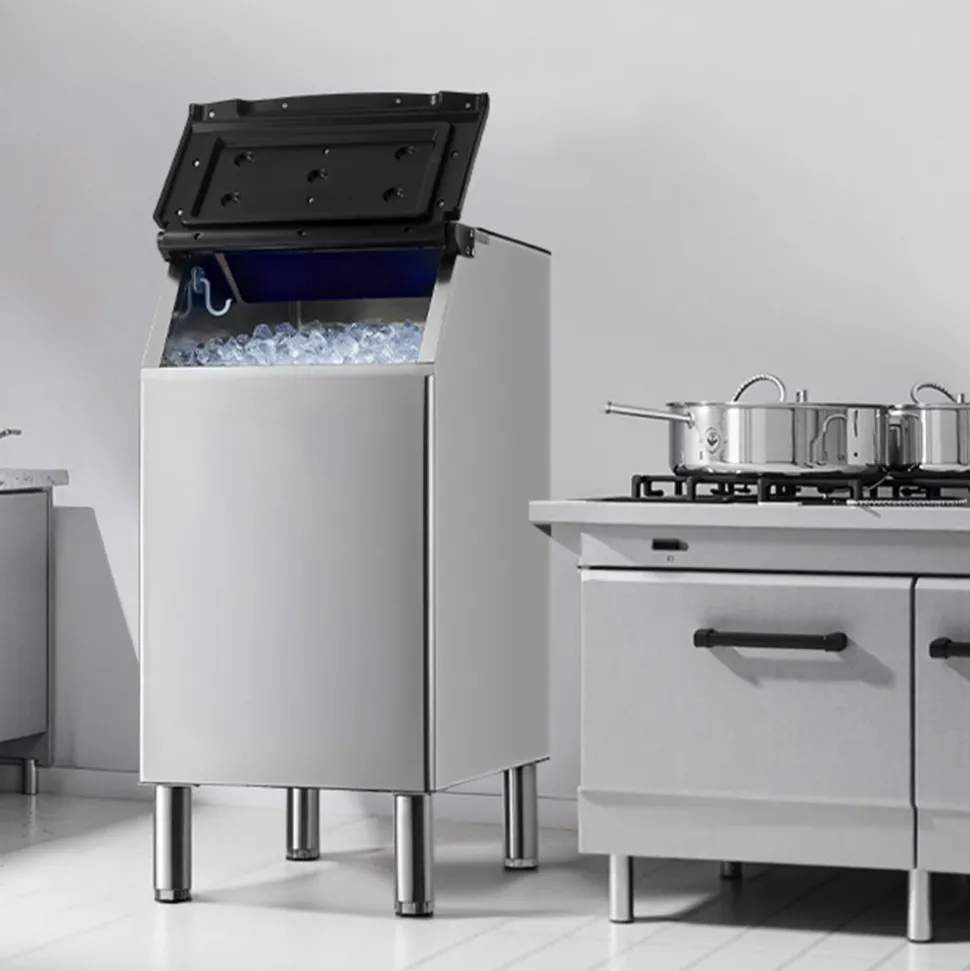 VEVOR Commercial Ice Maker Storage Bin, 300 LBS Capacity Ice-Bin, Stainless Steel Commercial Ice Storage Bin with Adjustable Anti-slip Rubber Feet, Suitable for Restaurant Hotel and Beverage Shops