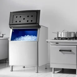 VEVOR Commercial Ice Maker Storage Bin, 500 LBS Capacity Ice-Bin, Stainless Steel Commercial Ice Storage Bin with Adjustable Anti-slip Rubber Feet, Suitable for Restaurant Hotel and Beverage Shops