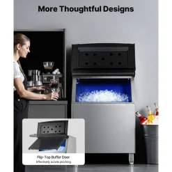 VEVOR Commercial Ice Maker Storage Bin, 500 LBS Capacity Ice-Bin, Stainless Steel Commercial Ice Storage Bin with Adjustable Anti-slip Rubber Feet, Suitable for Restaurant Hotel and Beverage Shops